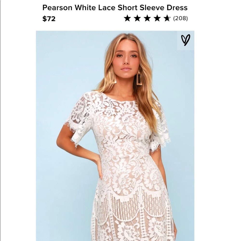 Lulu’s White Lace Short Sleeve Dress